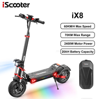 iScooter IX8 Foldable Electric Kick Scooter for Adults 60 km/h Speed 2400W Power 48V Voltage 20Ah Battery