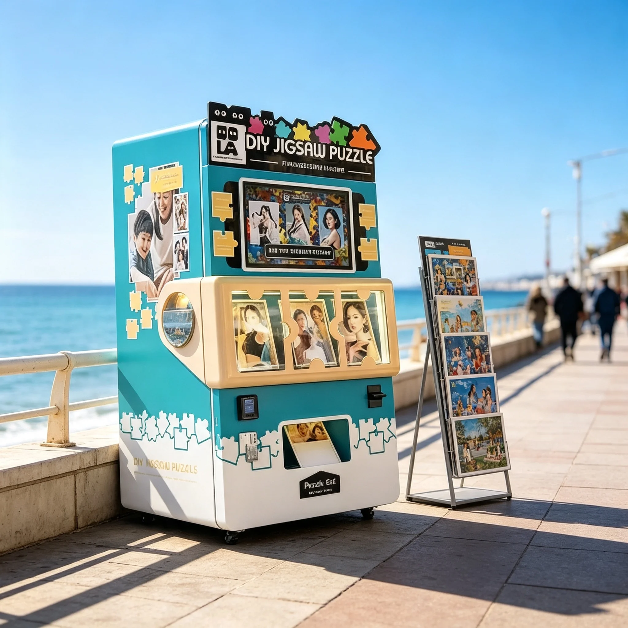 Jigsaw Vending Machine Rental-Ready Puzzle Kiosk with Coin & Digital Payment Custom for Library, Plaza