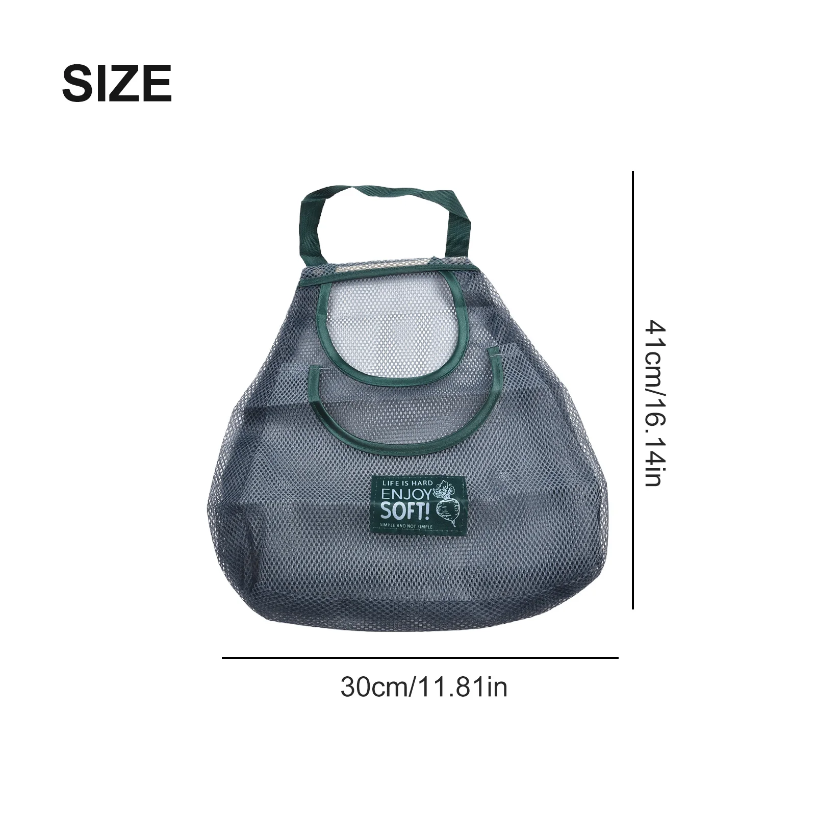 Hanging Kitchen Storage Bag for Fruits Vegetables Made of Breathable Polyester Net Cotton Linen Wall Mount Organizer