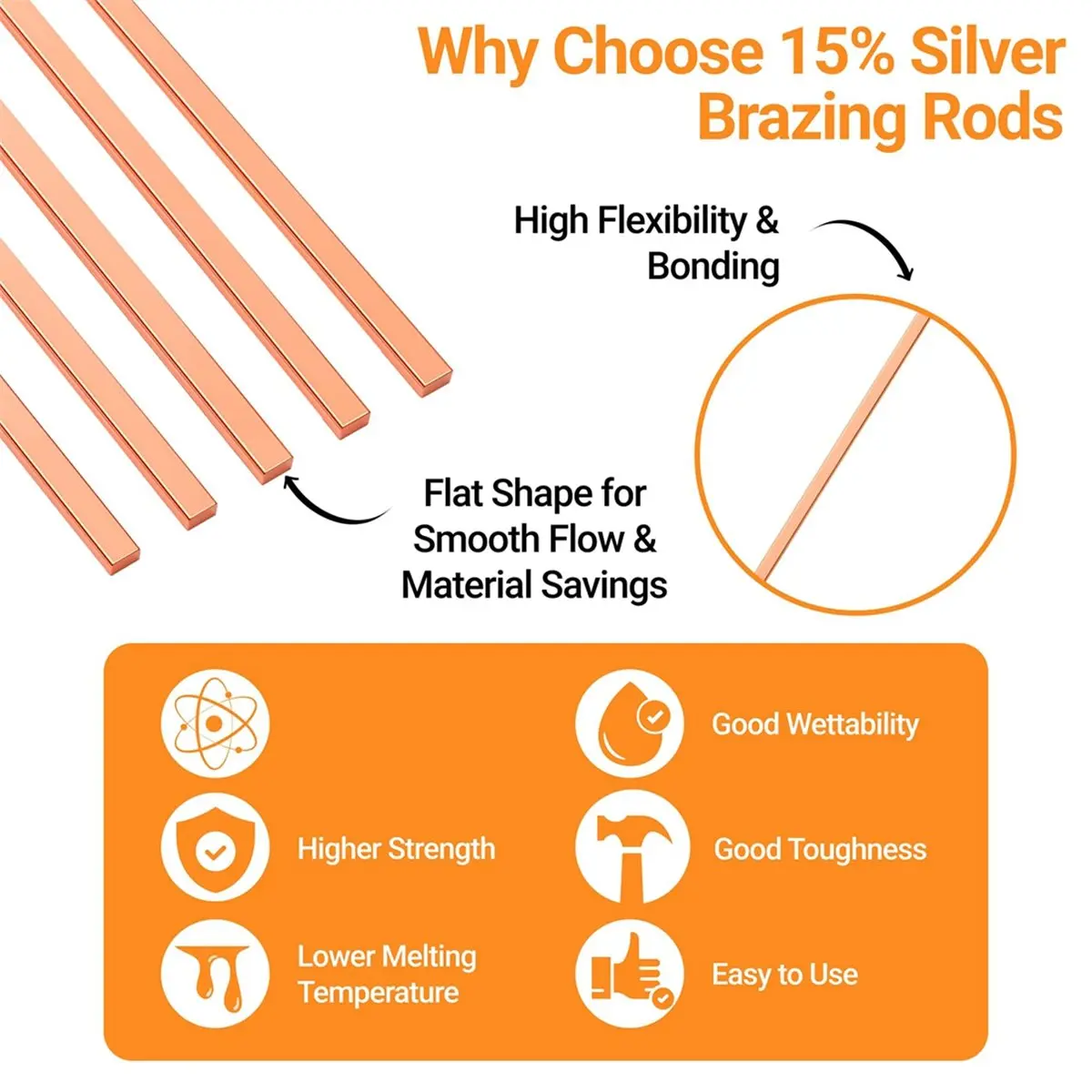 Home Tool 6 Sticks Brazing Rods 0.050