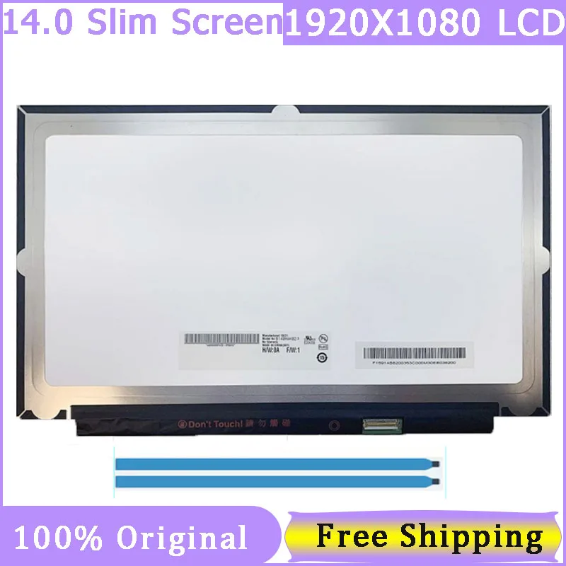 14 Inch Slim 40 Pin Laptop Screen For X1 Carbon 6th 7th Gen B140HAK02.3 01ER483 1920x1080 FHD ON-CELL Touch Replacement Display