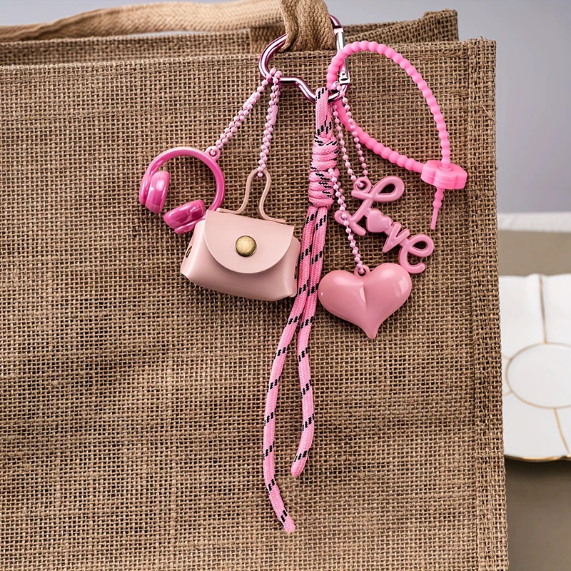 Maillard Braid Rope Pendant Exquisite Cute Leather Pendant Charm With Mini Bow Bag Women Luxury Bag Key Chain Mobile Phone Decor