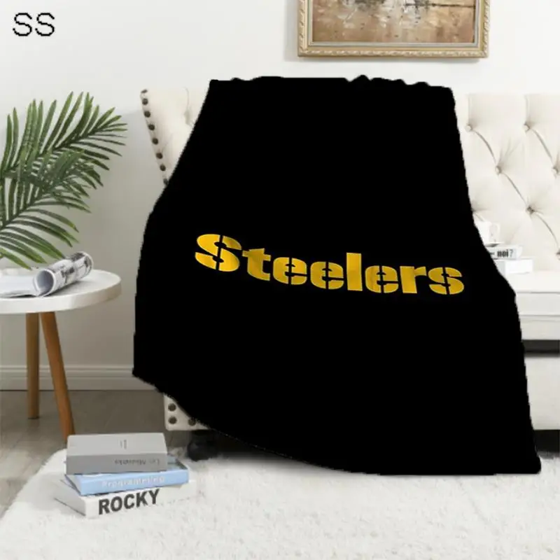 Pittsburgh Steelers Logo Blanket Microfiber Bedding Plaid Blankets for Decorative Sofa King Lid Throwing Catnap Downy Knee Bed