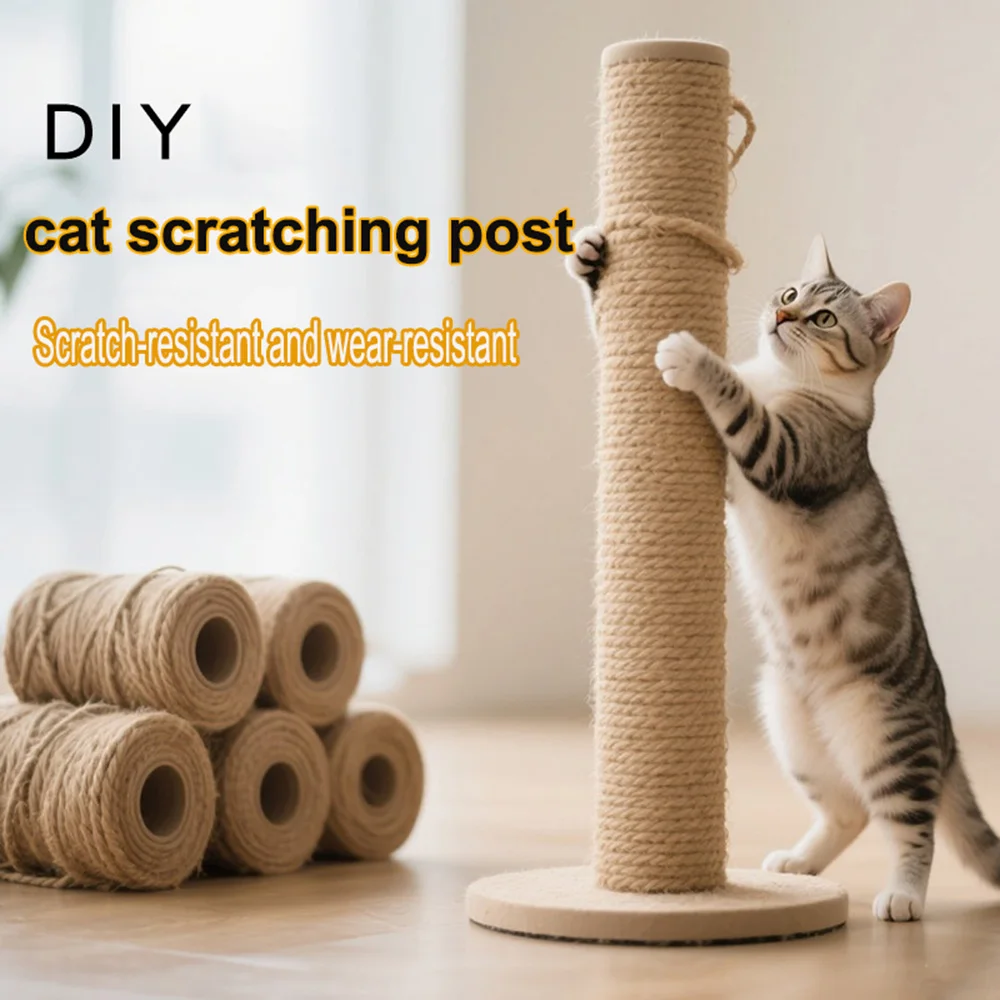 DIY Katzenkratzbaum Ersatzstangen Jute/Sisal-Seil Überzogene Katzenbaum-Ersatzteile Boden-bis-Decke Katzenpfosten Zubehör