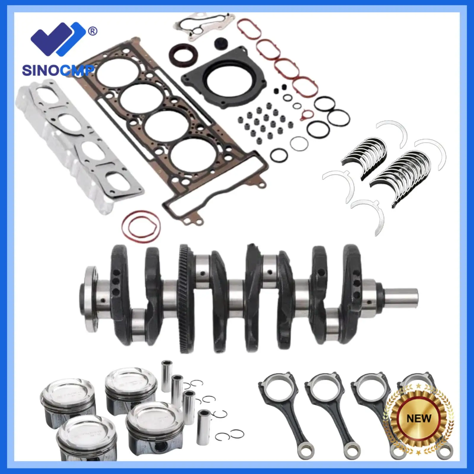 

1 комплект комплекта для ремонта двигателя, коленчатый вал и 4 шатуна для Mercedes-Benz C300 C257 E300 GLC300 W205 W213 2,0 Turbo M264.920