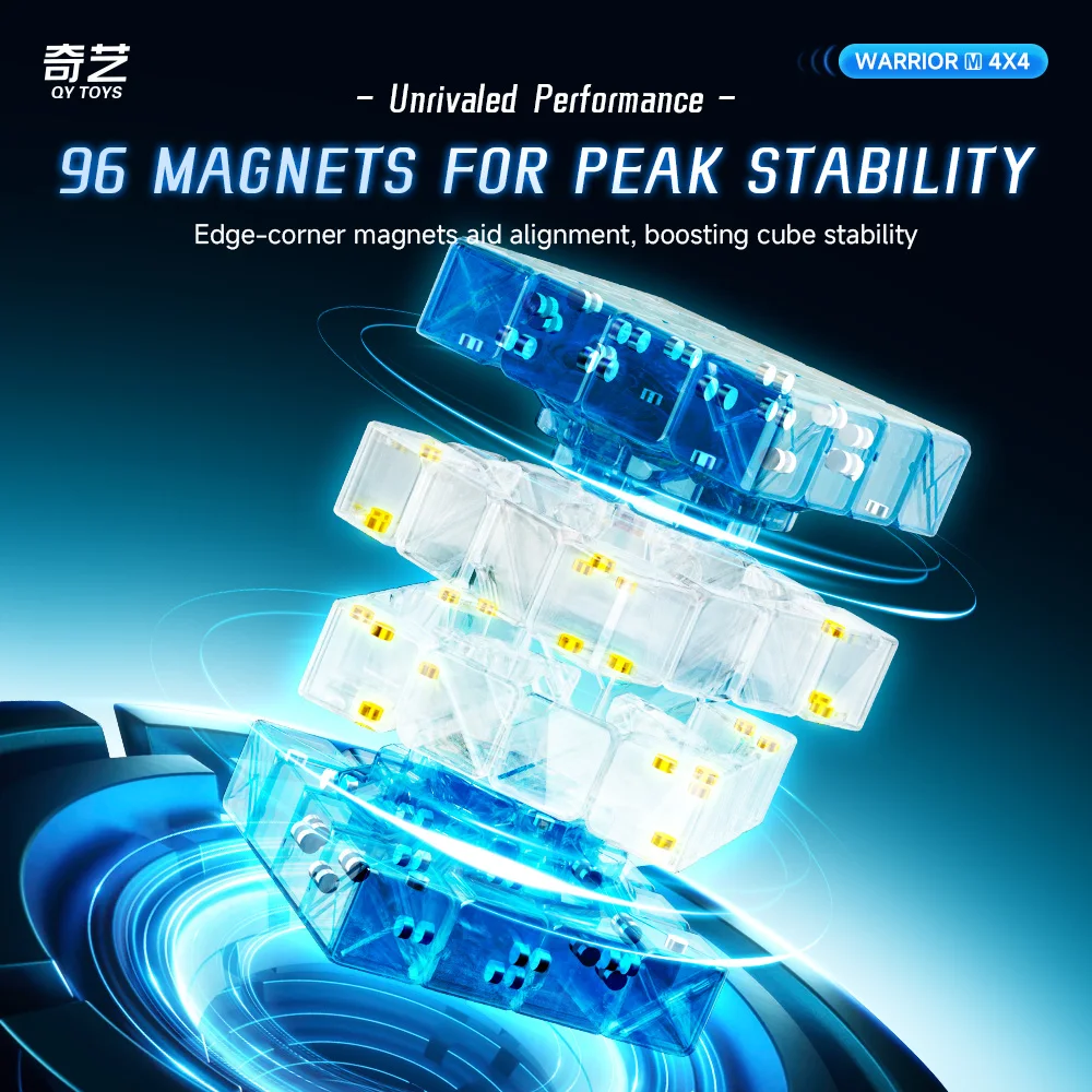QiYi Warrior 4x4x4 Cube de vitesse UV magnétique QY Warrior 4x4 Cube magique magnétique 4X4 M Cube Puzzle jouet enfants cadeau Cubo Magico