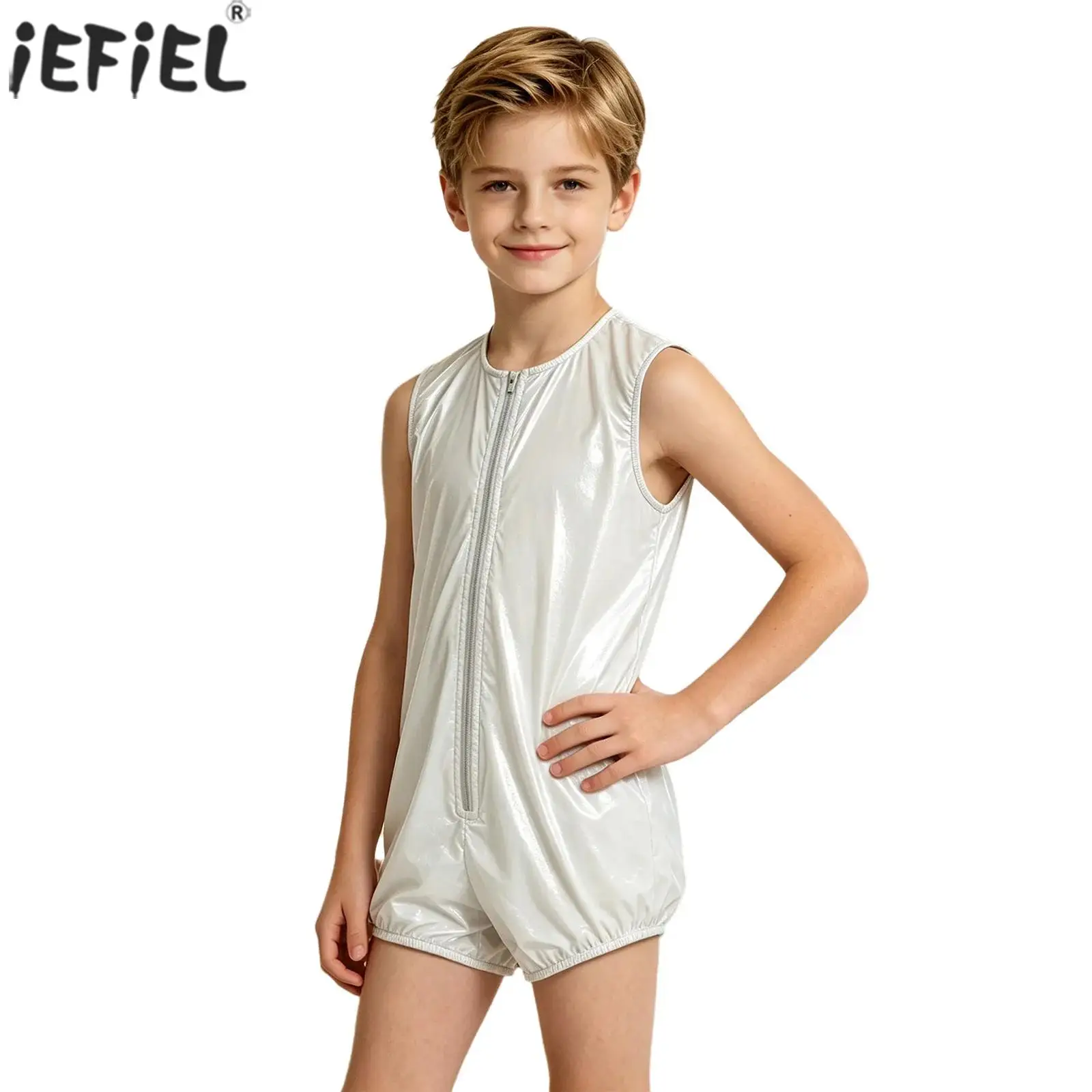 Kids Boys Girls Special Needs Bodysuit Adaptive Clothing Sleeveless Zipper Waterproof Diaper Cover Rompers Swimwear Activewear