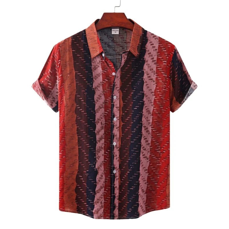 Shirts Men\'s Oversize Shirt Man Fashion Tiki Clothing Blouses Social T-shirts Free Shipping Luxury Hawaiian Cotton High Quality