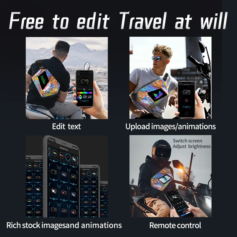 Devil's Eye Motorcycle Crossbody Bag Can Be DIY Pictures and Text, Fashionable and Cool, Convenient Motorcycle Backpack for Carrying Cycling