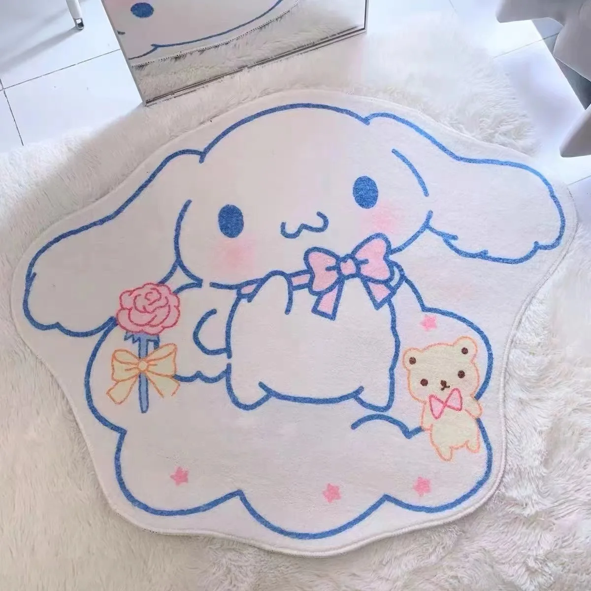 

Милый Sanrio Cinnamoroll My Melody плюшевый ковер супер мягкий милый коврик Kuromi для спальни коврики Коричный ковер двойное одеяло Декор