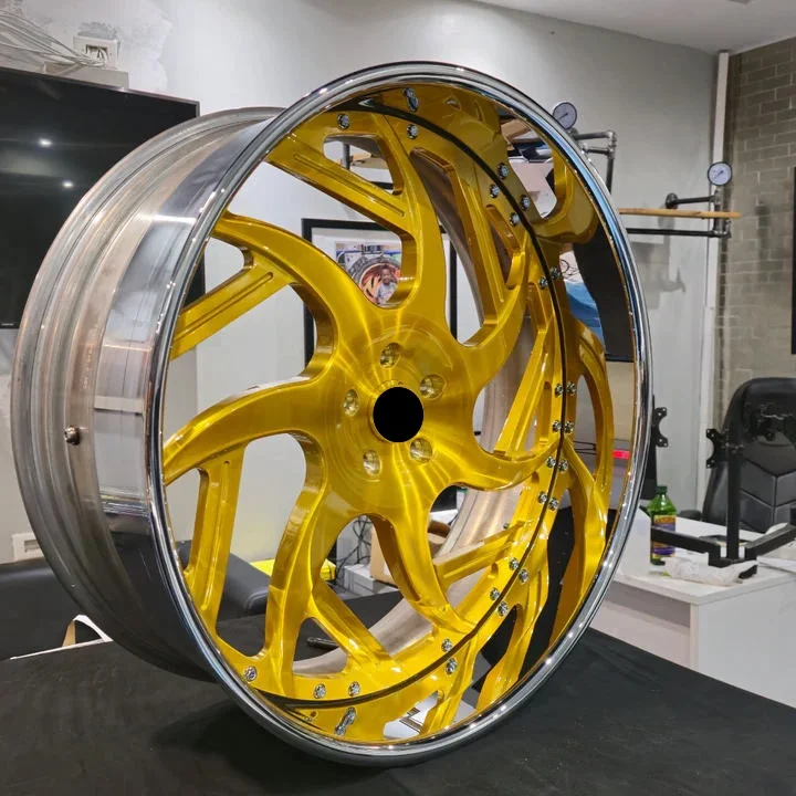 LZT-1162 Custom 2 Piece 20 24 26-Inch 5x120.65 Polished Finish Deep Dish Alloy Forged Wheels for F-body F150 Monte Carlo Camaro