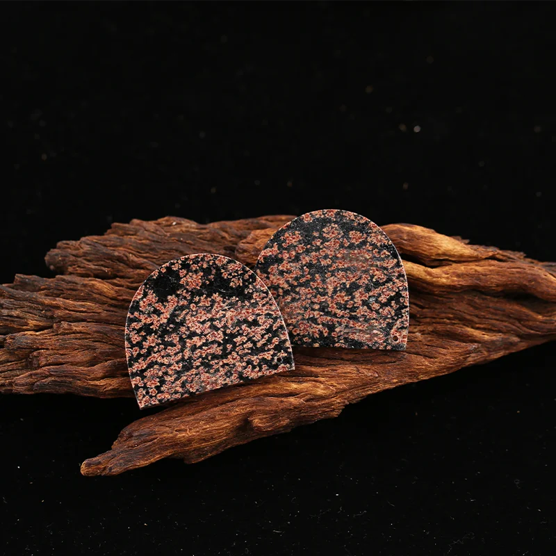 B&F Snow Flake Obsidian Earring Beads for Jewelry Making, Handmade Natural stones beads, Stones for jewelry Making Supplies