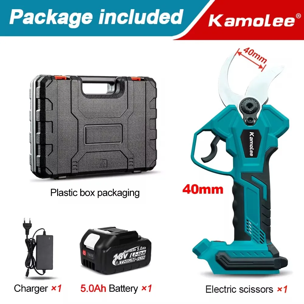 Kamolee Oplaadschaar Tuin Snoeischaar Draagbare Elektrische Schaar Snoeigereedschap, Compatibel Met Makita18V-24V Batterij