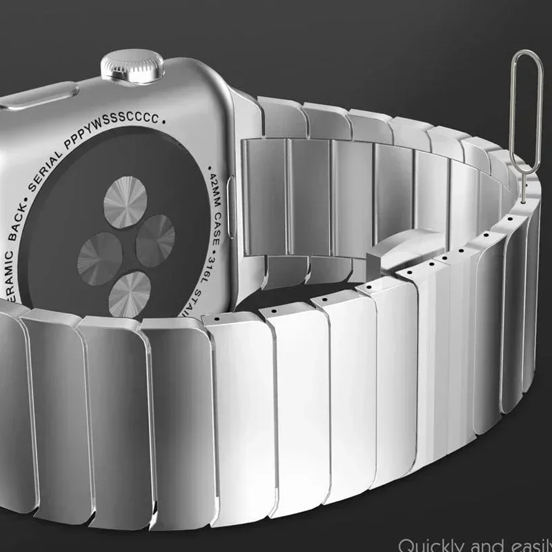 Stainless Steel Strap For Apple Watch Band 44mm 41mm IWatch Ultra 49mm 6 SE 5 4 44mm 40mm  3 42mm Link Bracelet Accessories