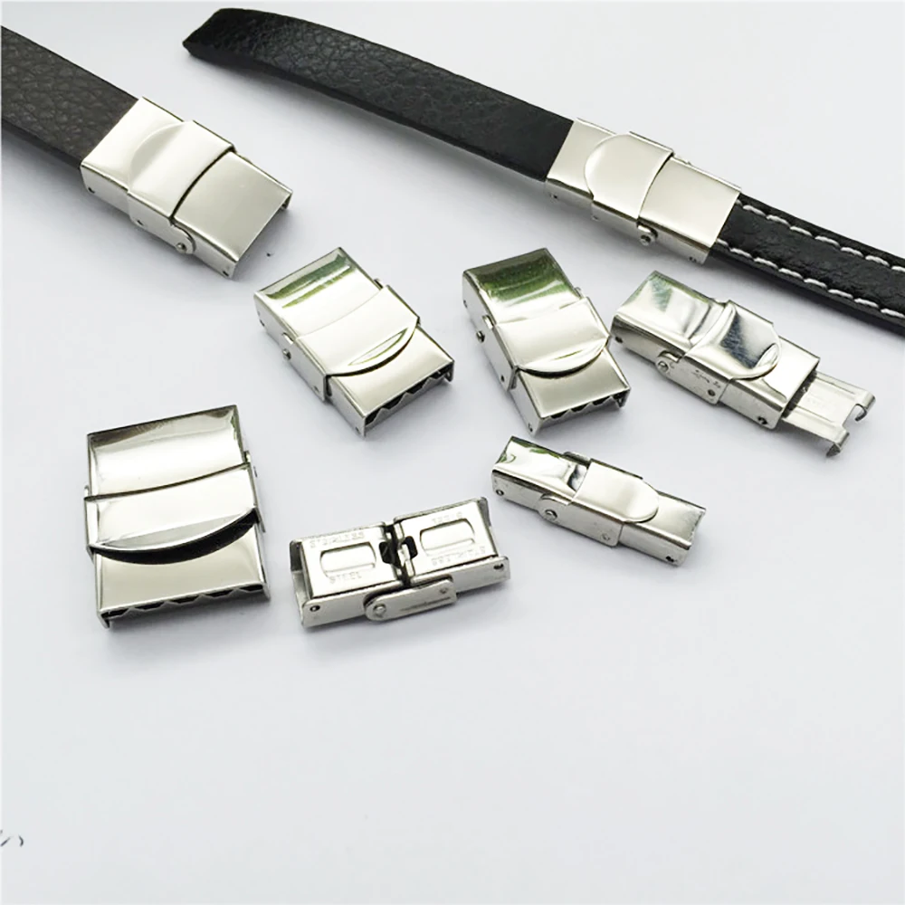 

5 шт., застежка из нержавеющей стали, обжимной крючок, ремешок для часов, застежка для кожаного силиконового браслета, изготовление ювелирных изделий, сделай сам, соединительная кружевная пряжка