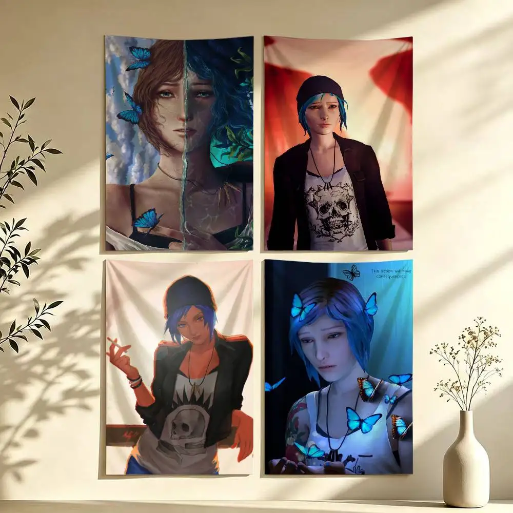 B-Blue-Game L-Life Is Strange Flag Digital Printing Banner for Garage Wall Out Door Decoration