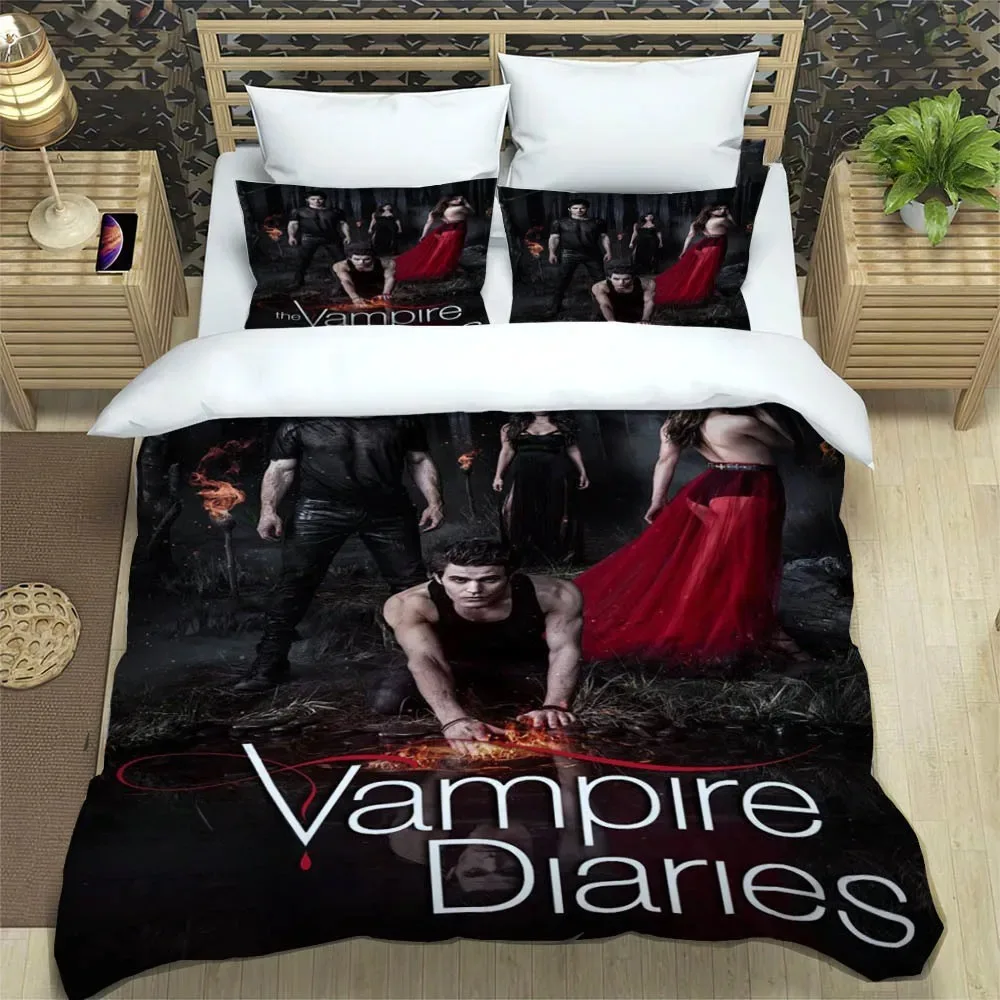 The Vampire Diaries Duvet Cover 3D Exquisite Vampire Digital Printing Bedding Set Comforter Bed Youth Home Decor Kids Boys Gift