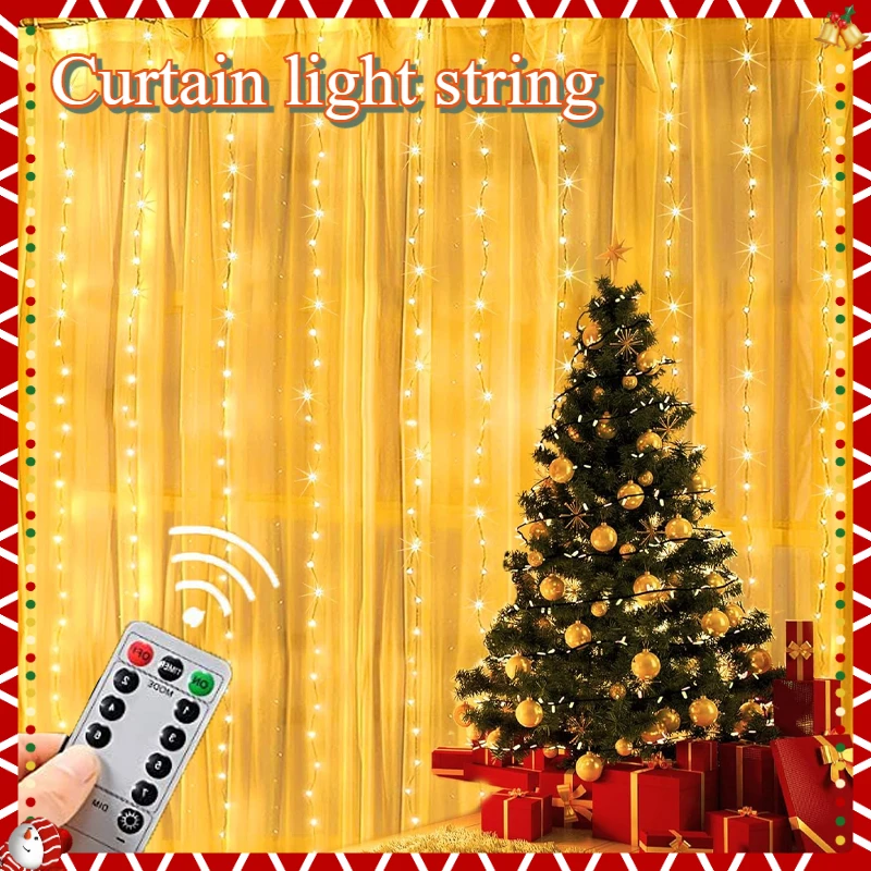 Guirnaldas de luces USB con Control remoto, 1/2/3 metros, cortina de luces LED para Navidad, decoración del hogar y dormitorio, fiesta festiva, 1 ud.