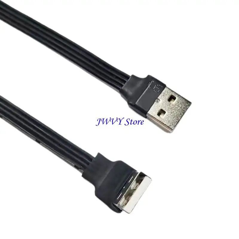 

573A 90 Degree USB 2.0 to USB 2.0 Cable Silicone Flat Wire Supports Fast Charging