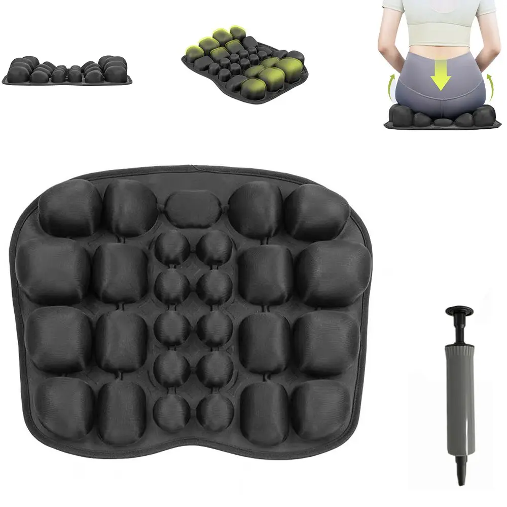 

Air Bags Travel Cushion Lightweight High Rebound Travel Seat Cushion Anti-Slip Breathable 3D Inflatable Seat Cushion