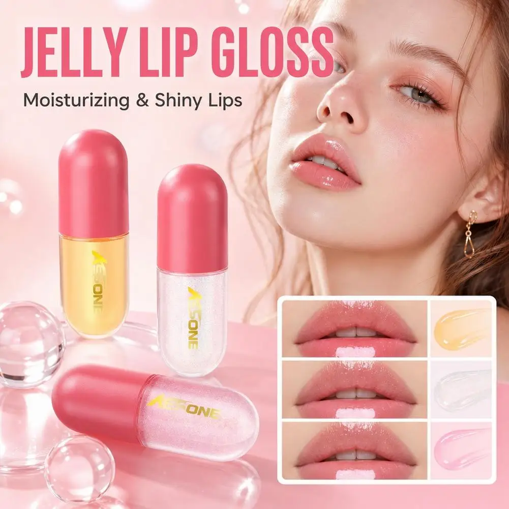 3Pcs Lip Plumper Oil Gloss Set, Hydrating Lip Serum with Fine Shimmer, Non-Sticky Moisturizing Lip Gloss for Fuller Looking Lips