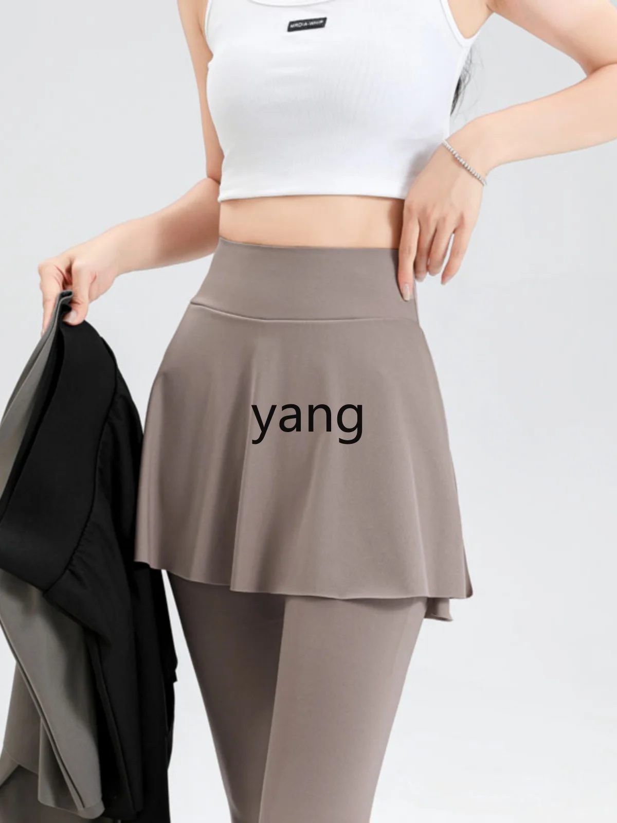 LMM 여성 여름 얇은 7부 샤크 팬츠 스커트 웨어 피트니스 스포츠 사이클링 요가 팬츠