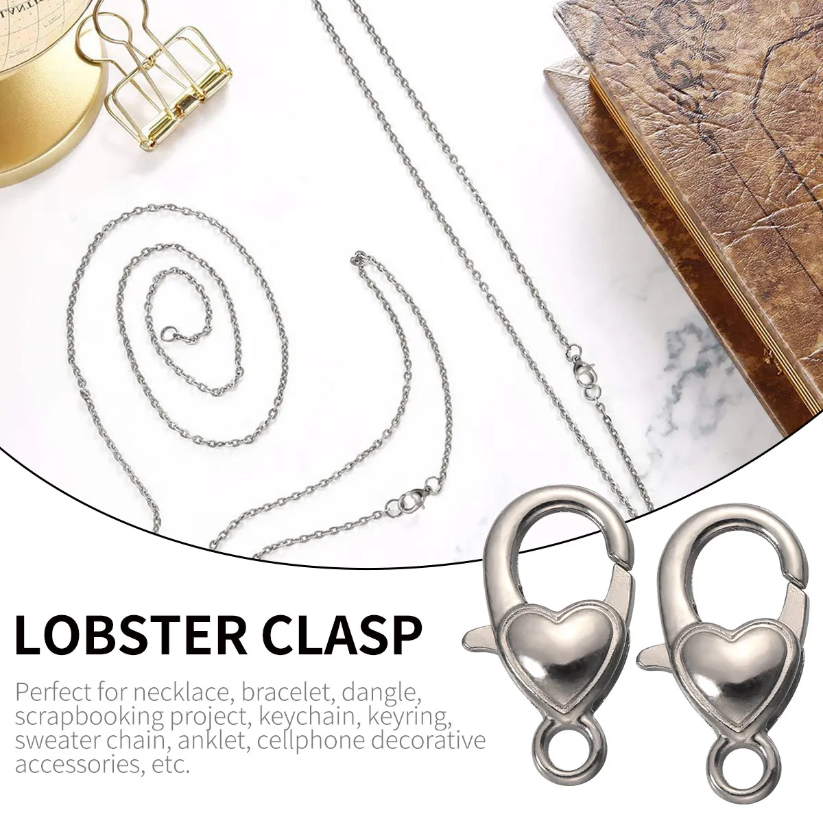 40Pcs Lobster Clasps Alloy Jewelry Making Findings for Necklace Bracelet Earring DIY Charm Keychain Anklet Sweater Chain