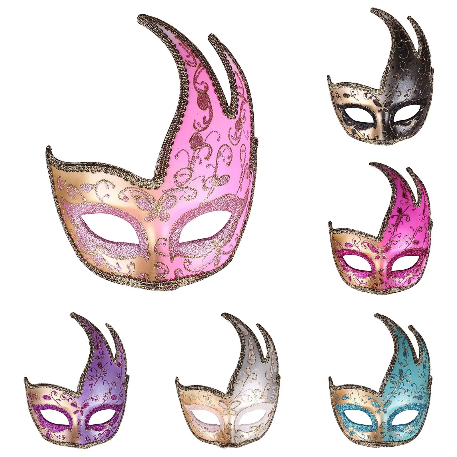 Máscara de mascarada de Halloween para hombres y mujeres, accesorio de fiesta Musical veneciano de lentejuelas exclusivo Vintage, máscara de Mardi Gras única