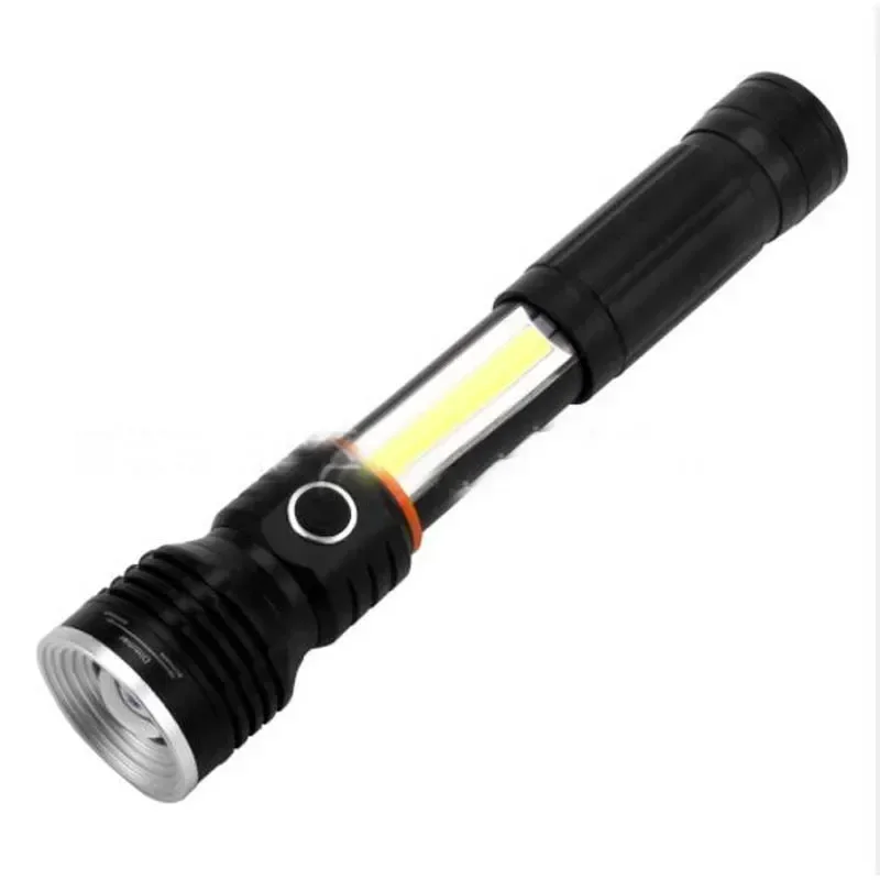 CB02 Powerful Multifunction XML-Q5 COB Led Flashlight Torch Waterproof Lantern Work Lamp Light with Magnet Tail by 18650 Battery