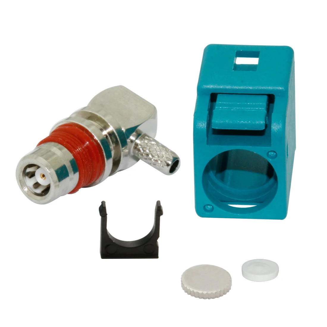 1pc Fakra Z Female Jack Connector Waterproof Water Blue Color Right Angle Crimp for RG316 RG174 Cable For GPS Wholesale
