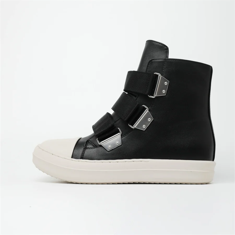 

Women's Punk Style High Top Platform Boots for Woman Black White Round Toe Metal Decoration Casual Walking Shoes Footwear Female