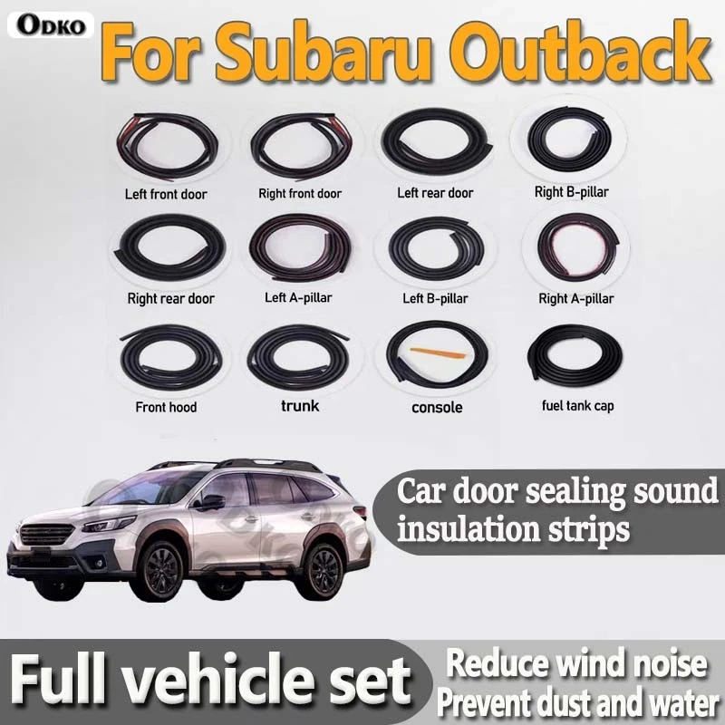 Car Door Seal Strip Rubber Noise Insulation Dustproof Seal Strip Not easy to Fall off For Subaru Outback Car Accessories 12Pcs