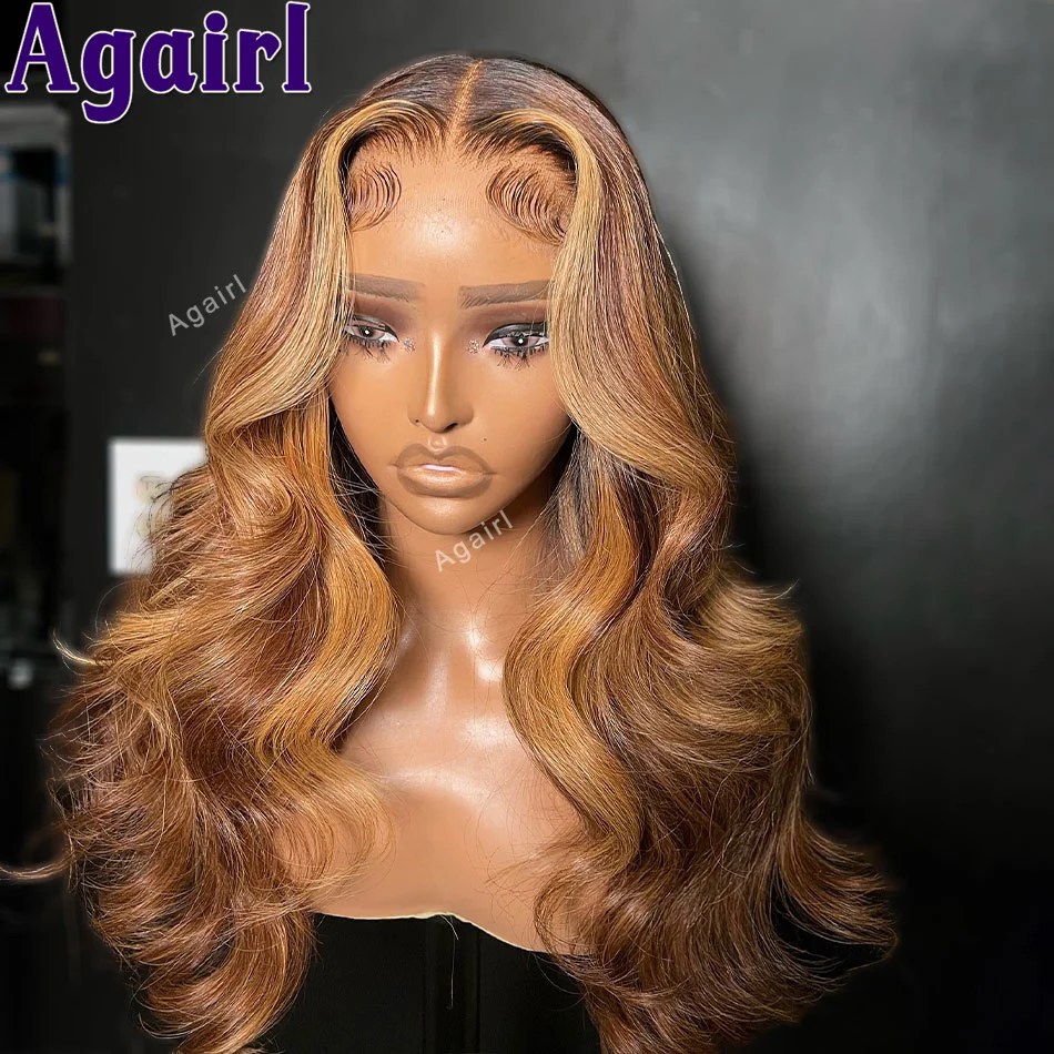 

Highlight Honey Blonde Colored Body Wave 13X6 13X4 Lace Front Wig PrePlucked 6X4 Lace Closure Wig 100% Human Hair Wigs For Women