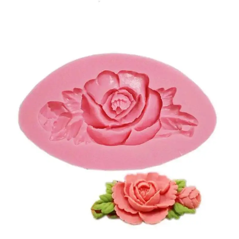 Rose Silicone Mold Single Flower Shape DIY Cake Decorating Mold For Fondant Sugarcraft Chocolate Dessert Baking Kitchen Tool