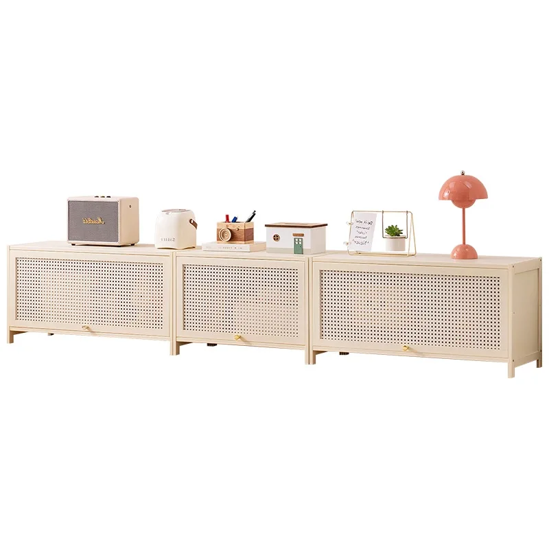 

Simple living room TV cabinet Household floor light luxury high-end telescopic coffee table TV cabinet Small apartment combinati