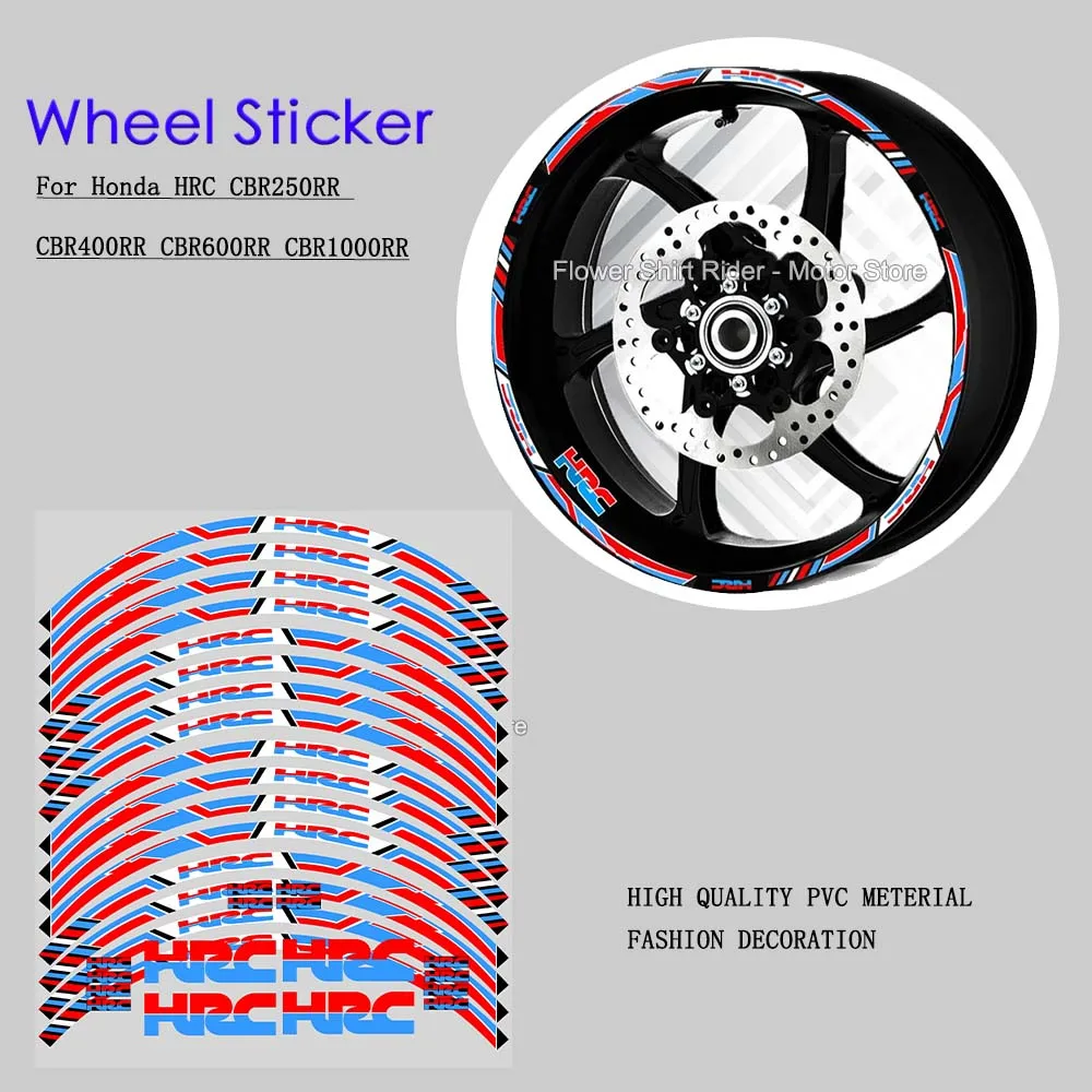 

Motorcycle Rim Sticker Wheel Hub Stripe Tire Decal Tape 17" inch for Honda HRC CBR250RR CBR400RR CBR600RR CBR1000RR