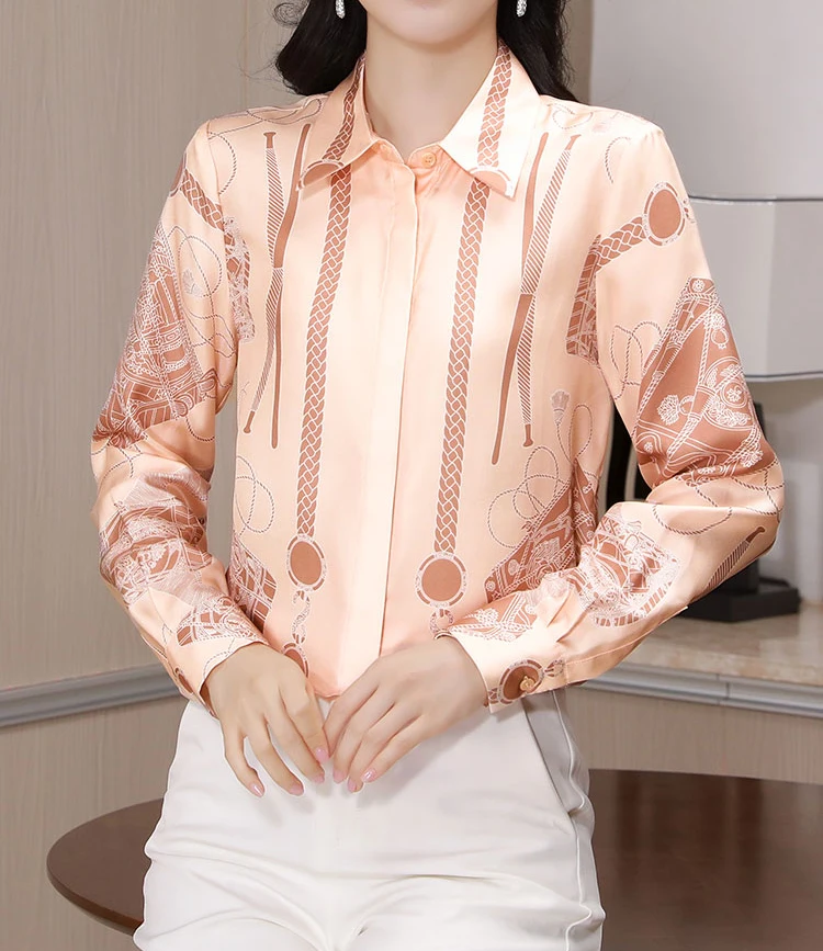 FANIECES S-3XL Women Shirts and Blouses 2024 New Autumn Tops Luxury Vintage Print Long Sleeve Woman Shirt Elegant blusas блузка