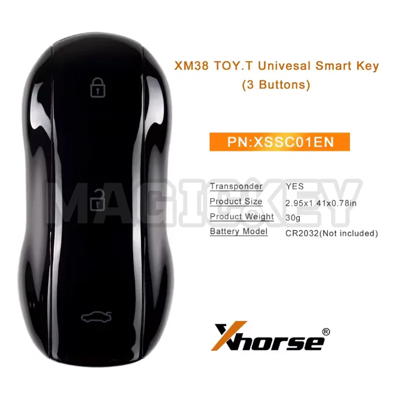 Xhorse VVDI XSSC01EN XM38 TOY.T Universal Smart Key Supercar Style Glossy Black Color 3 Buttons