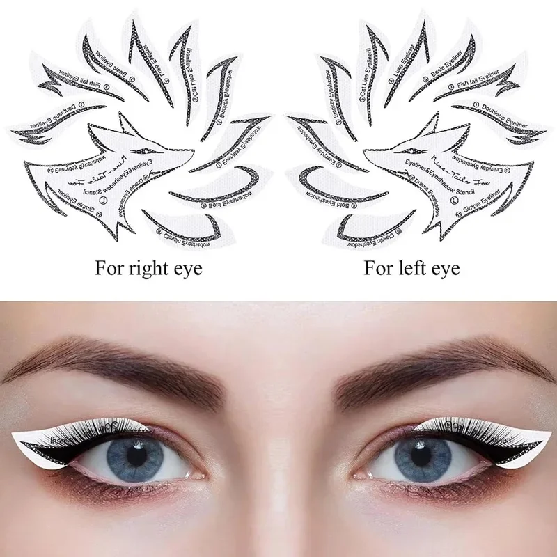 A set of eye makeup templates, lazy eye shadow and eyeliner helper stickers, a magic tool for beginners to do eye makeup