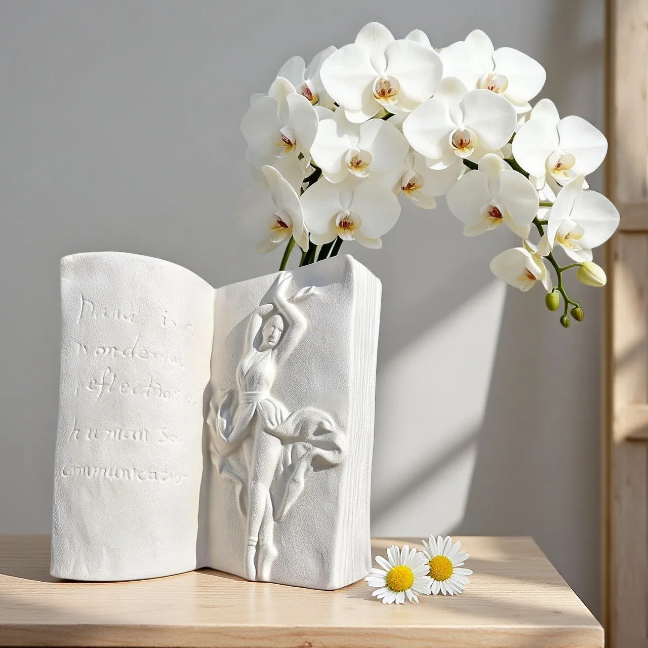 DSA ceramic bookstand creative human body vase home bookcase desktop storage office bookend ornament wholesale