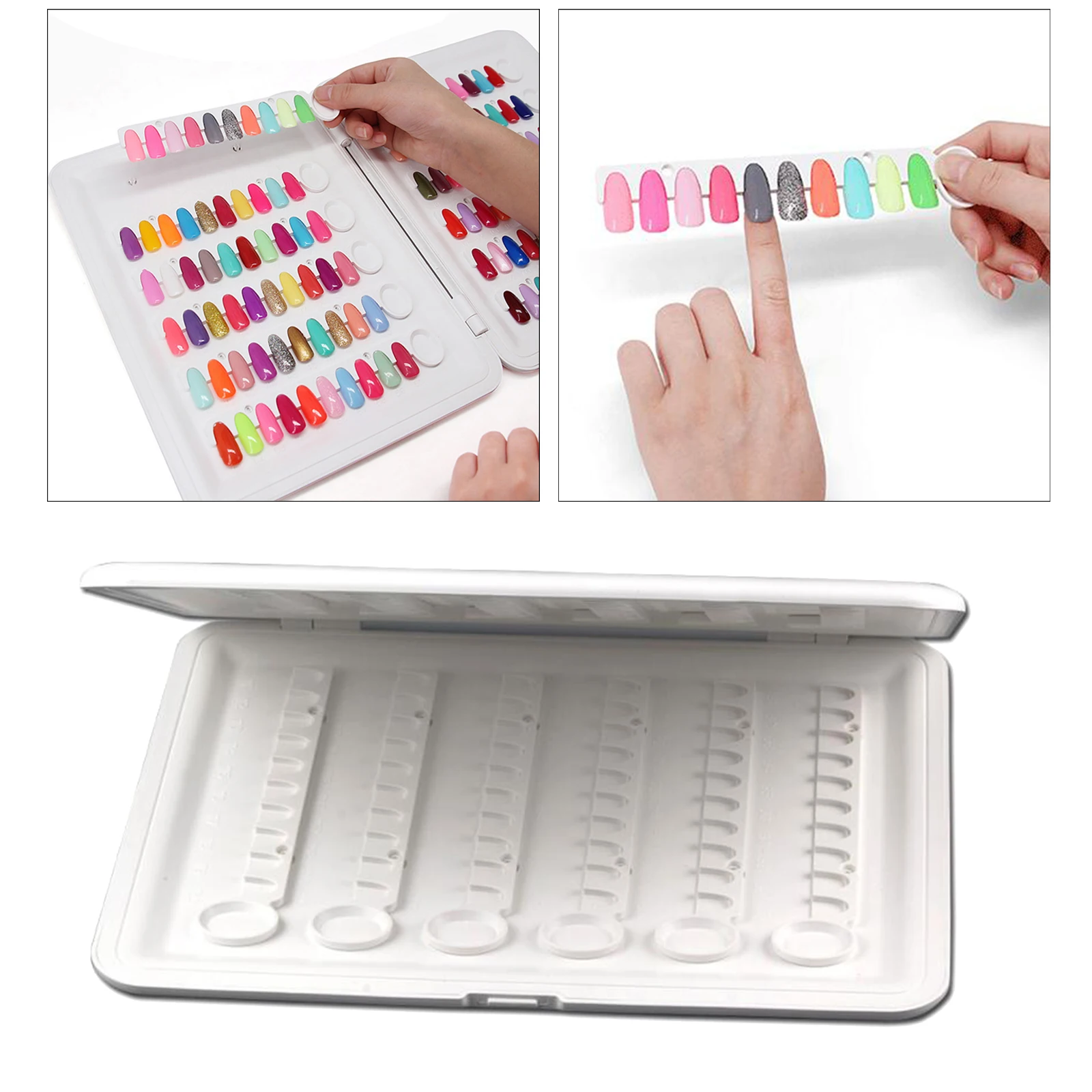 

120 Colors Professional ABS Fake Nail Tips Gel Polish Color Display Chart Book Manicure Color Card Board