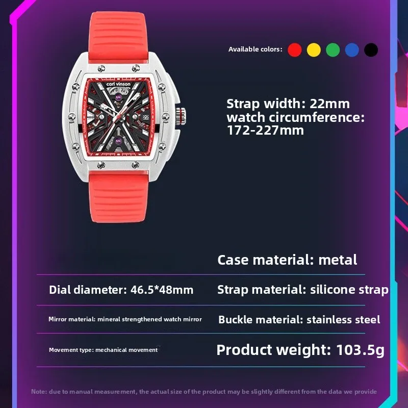 Новые мужские полые водонепроницаемые светящиеся взрывные механические часы в форме бочонка