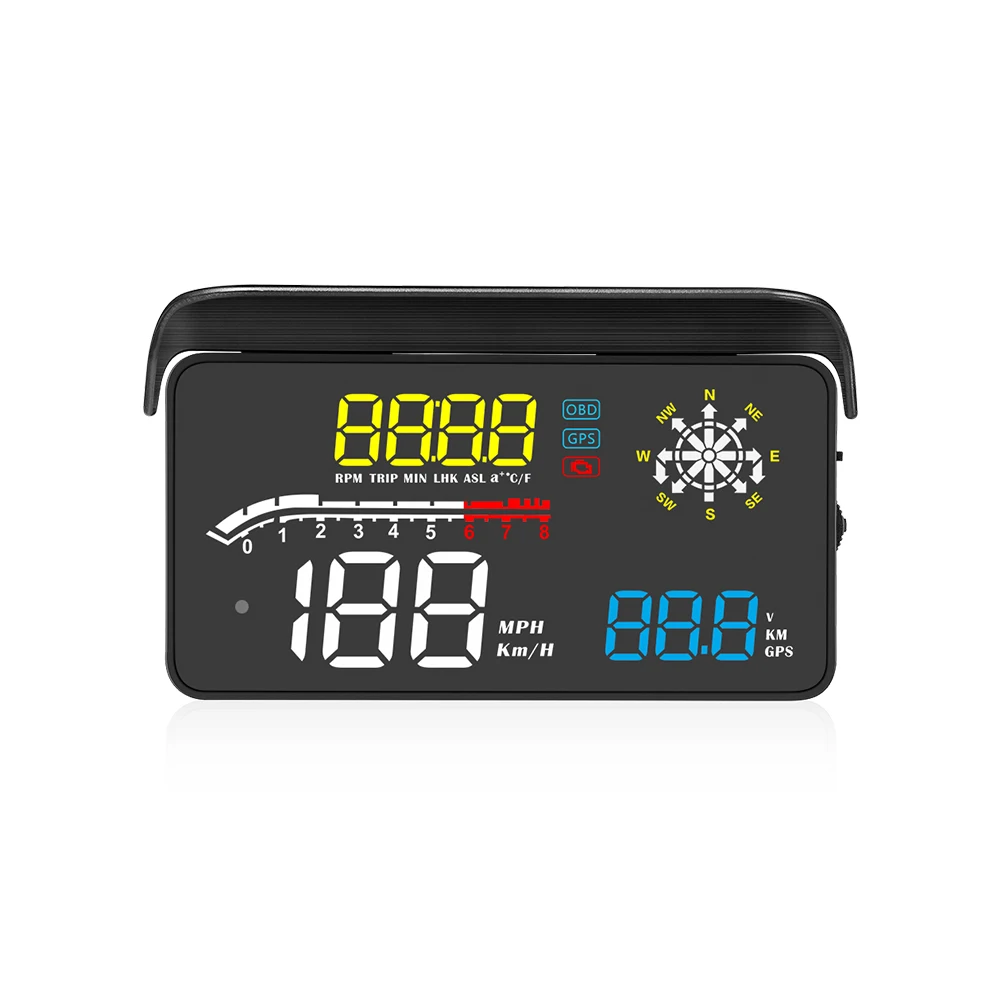 Hot Sale WIIYII D1 OBD2+APP GPS Navigation Projector Head-up Display RPM/Water Temp/Compass/Fuel Consumption/Speed HUD with Hood