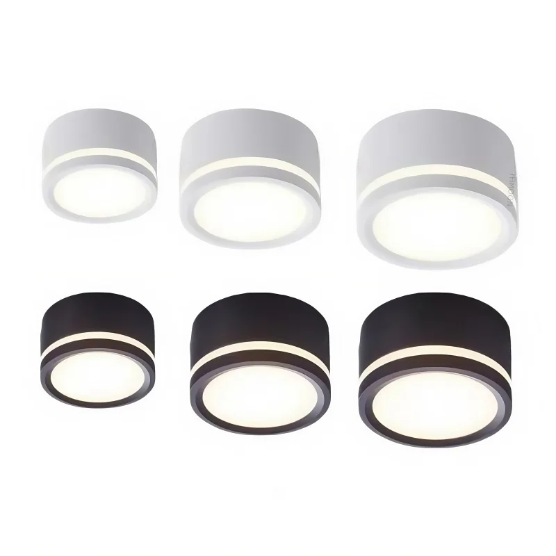 

Поверхностный потолочный светильник с регулируемой яркостью AC110-220V, антибликовый прожектор 5W7W9W12W15W, лампа для гостиной, коридора, спальни, алюминий