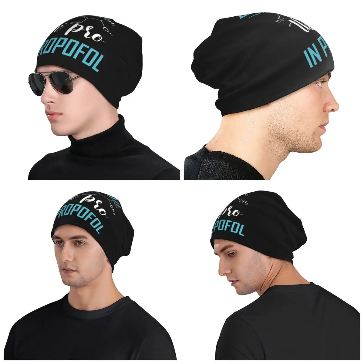 

ANESTHESIA Pro In Propofol Unisex Adult Beanies Caps Knitting Bonnet Hat Warm Hip Hop Autumn Winter Outdoor Skullies Hats