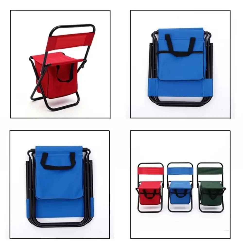 Wear-resistant Folding Camping Chair Strong Load-bearing Sturdy Foldable Fishing Chair Crossbody with Storage Box - Image 5