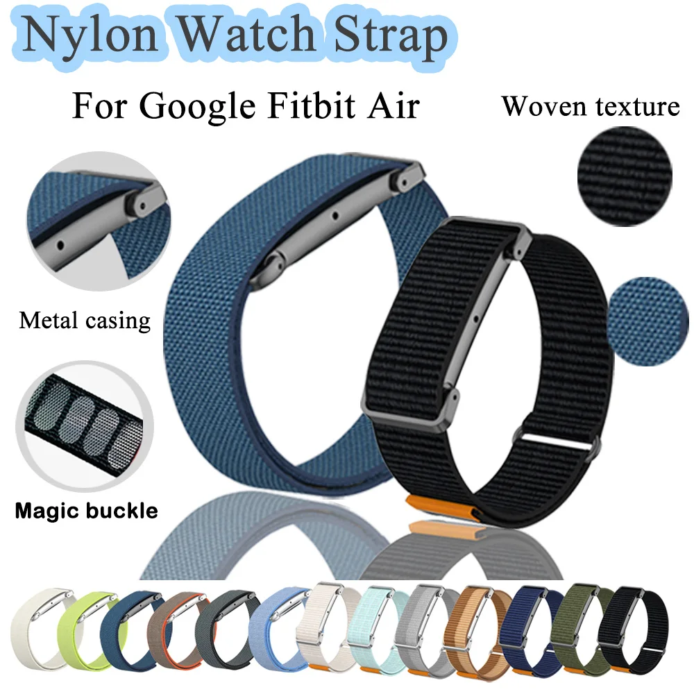 Nylon Sport Watch Band for Google Fitbit Air All Day Unisex Adjustable Fabric Comfort Replacement Strap for Google Fitbit Air