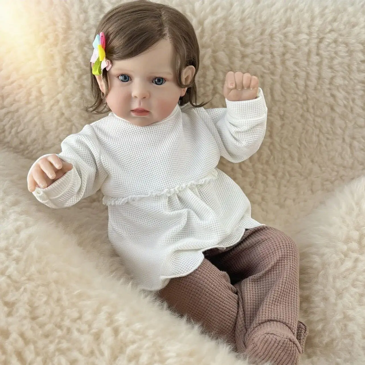 

Cloth Body 50 CM Sweet Reborn Baby Doll Toy For Girl Lifelike 3D Skin Doll Lovely Princess Toddller Birthday Gift