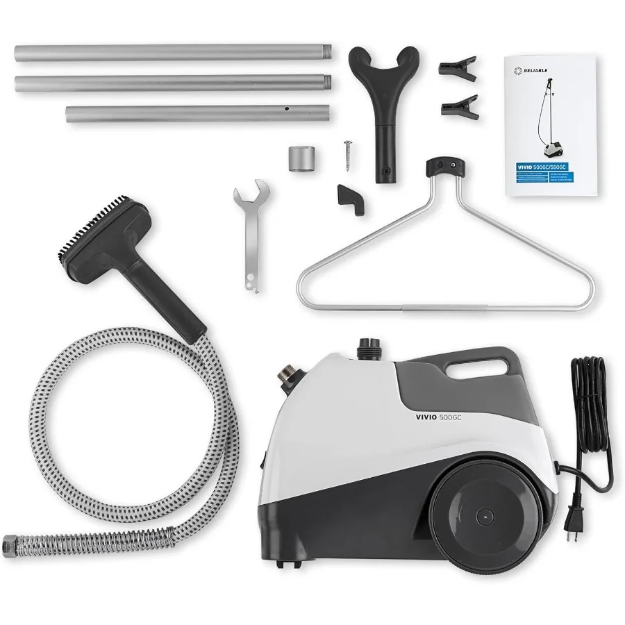 جهاز بخار للملابس Vivio 500GC مع رأس بخار PVC وعجلات سهلة اللف لميزات العناية بالملابس الفعالة شماعات قابلة للإزالة 1 Ga #3