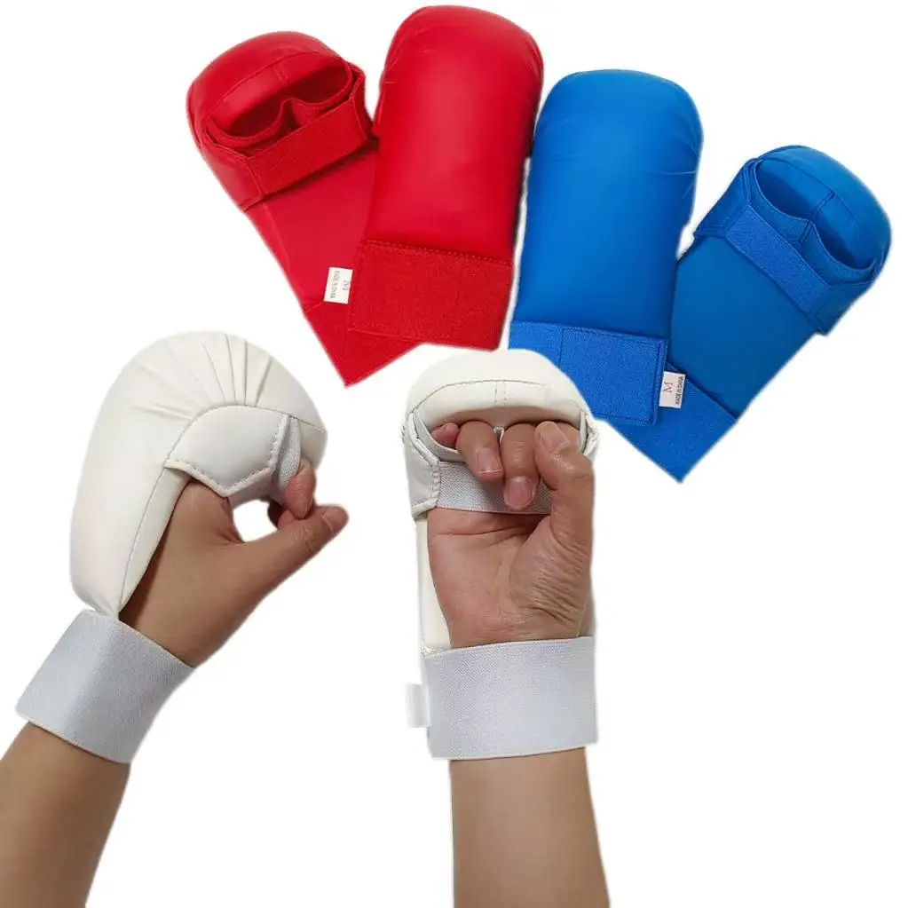 

Karate Gloves Karate Sports Gloves Workout Protection for Kickboxing Sparring PU Leather Taekwondo Mitts for Boys Girls Adults